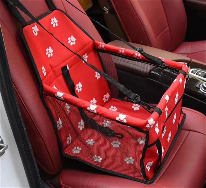 Dog Booster Car Seat – Breathable Oxford with Safety Leash & Storage Pocket