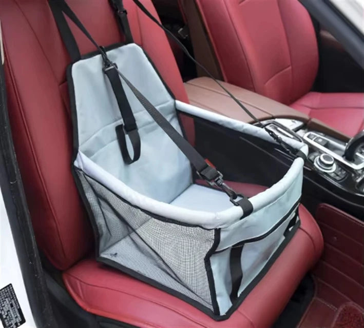 Dog Booster Car Seat – Breathable Oxford with Safety Leash & Storage Pocket