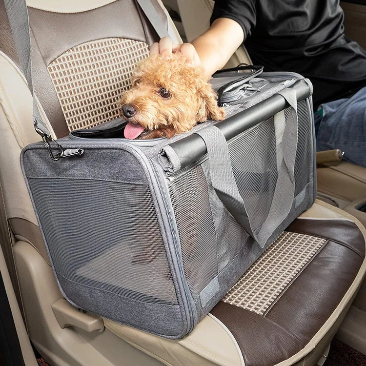 OEM Foldable Luxury Dog Travel Bag Oxford Material Airline Approved for Small Animals Adjustable Car Outdoor Pet Carrier for Cat