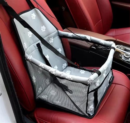 Dog Booster Car Seat – Breathable Oxford with Safety Leash & Storage Pocket