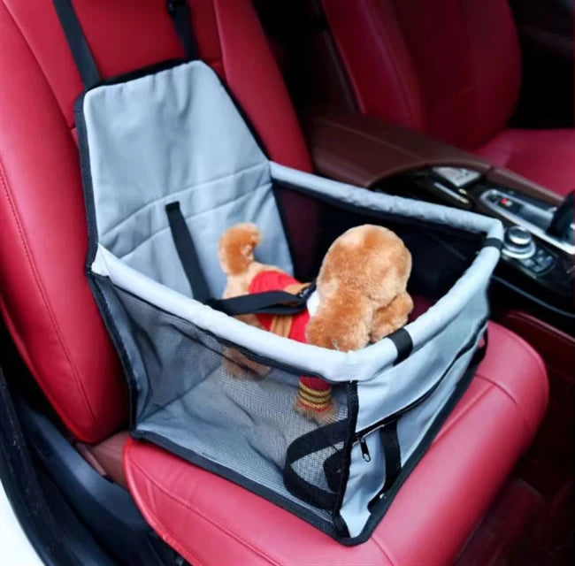 Dog Booster Car Seat – Breathable Oxford with Safety Leash & Storage Pocket