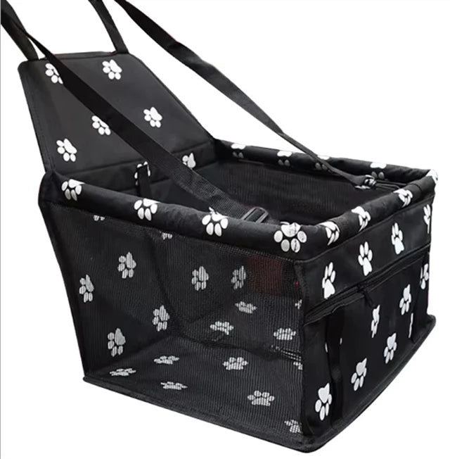 Dog Booster Car Seat – Breathable Oxford with Safety Leash & Storage Pocket