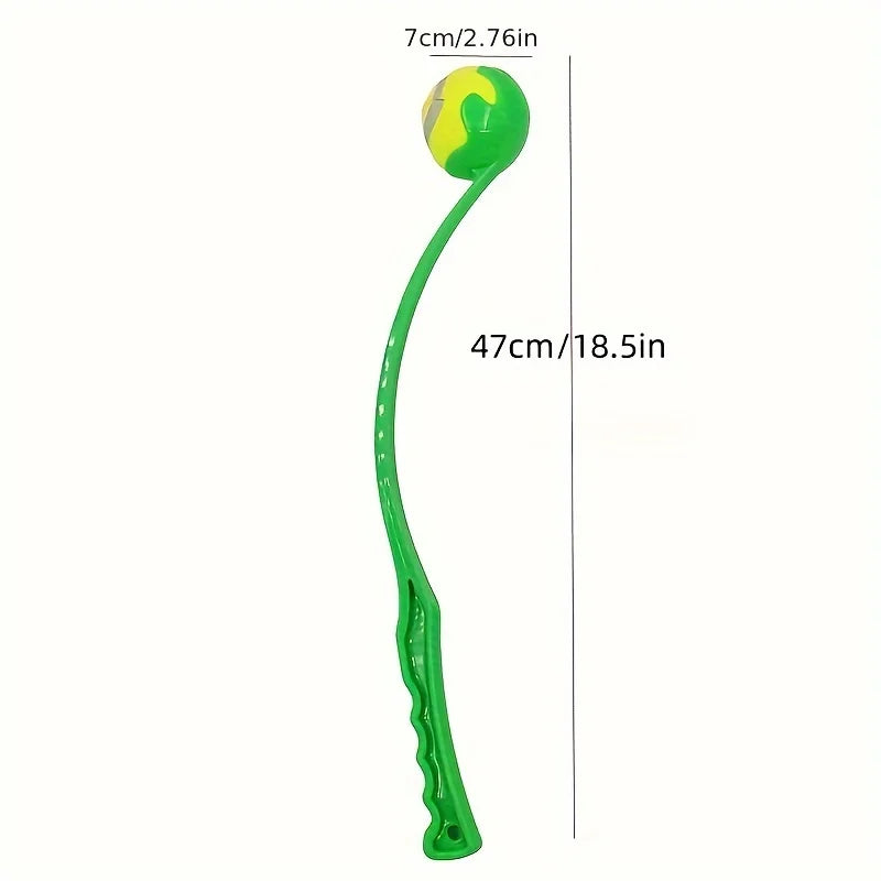 Pet Tennis Ball Launcher Stick – Interactive Outdoor Fetch & Training Toy for Dogs