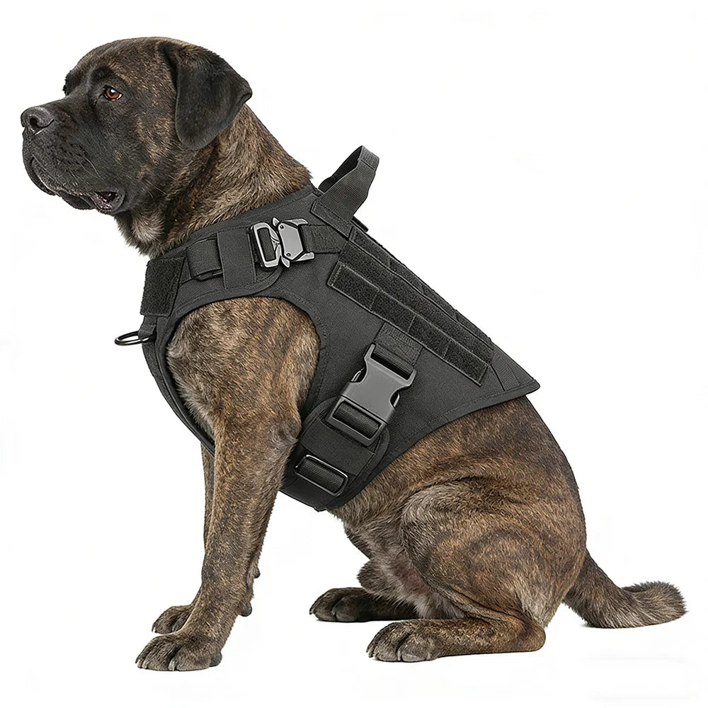 Tactical Dog Harness and Leash Set Service Dog Vest with Control Handle Adjustable Pet Training Harness for Dogs Walking