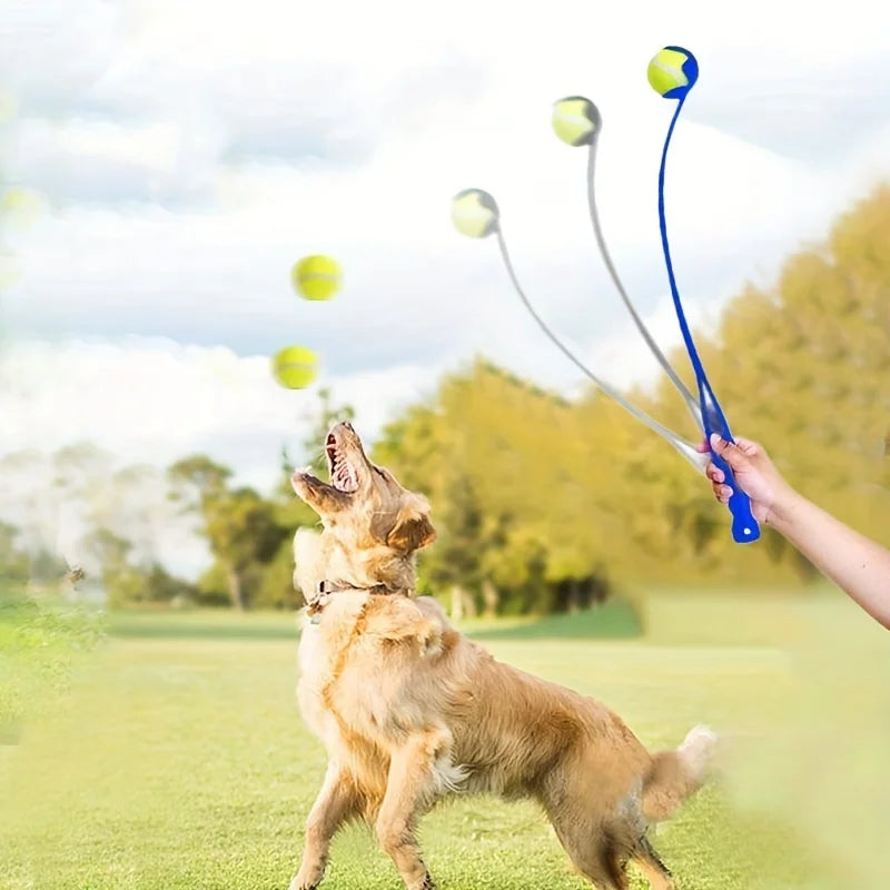 Pet Tennis Ball Launcher Stick – Interactive Outdoor Fetch & Training Toy for Dogs