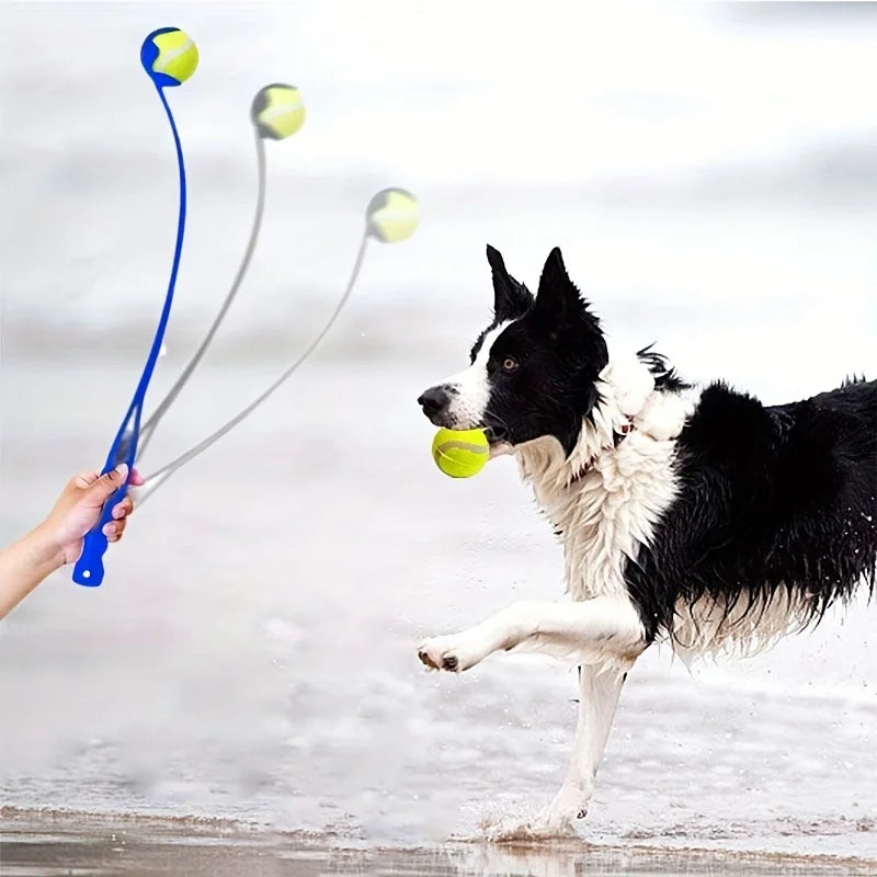 Pet Tennis Ball Launcher Stick – Interactive Outdoor Fetch & Training Toy for Dogs