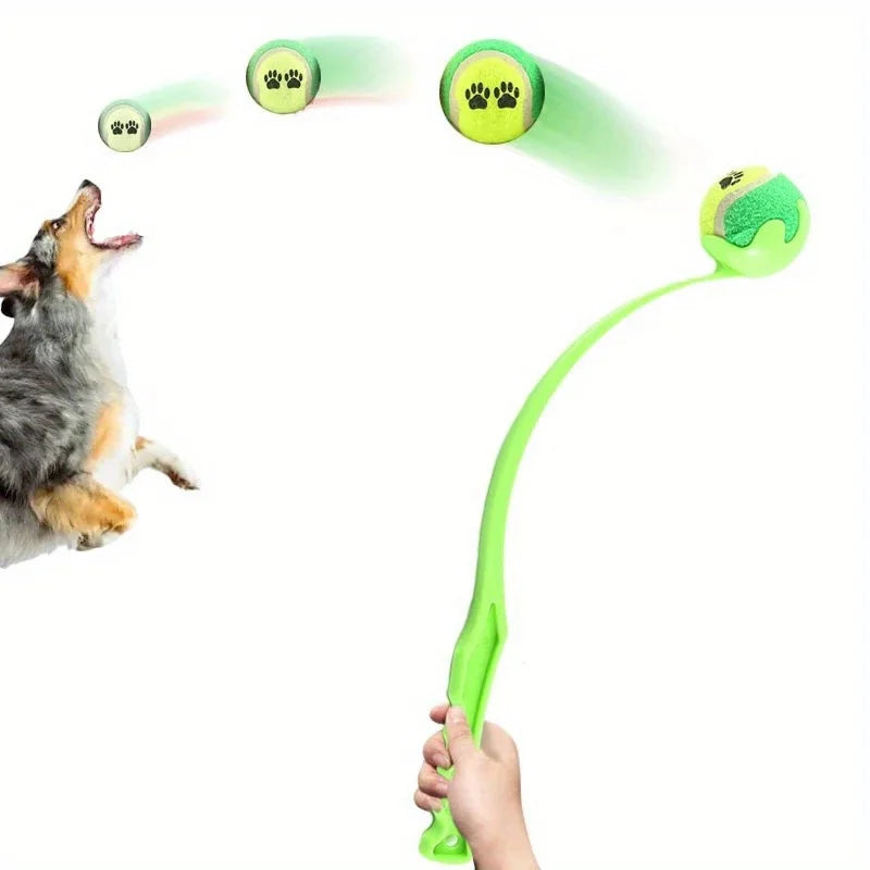 Pet Tennis Ball Launcher Stick – Interactive Outdoor Fetch & Training Toy for Dogs